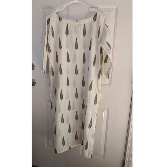 Pinkshink XXL Cotton Feather Block Design, 3/4 Sleeve, Boho, Artsy, Art to Wear - Picture 2 of 10